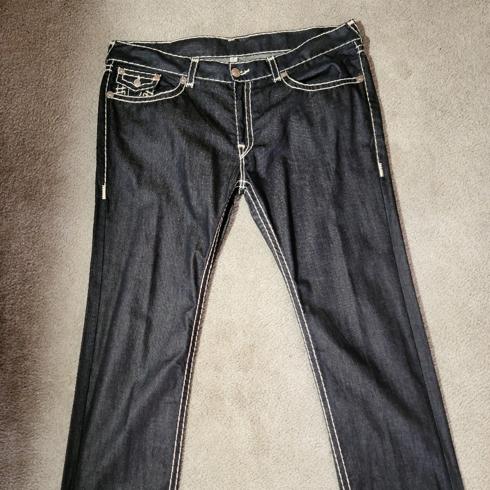 True Religion Super T skinny w flaps hand picked jeans body rinse 46x34